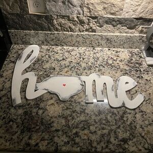 North Carolina wooden housewarming gift / sign with heart on Raleigh, NC area.